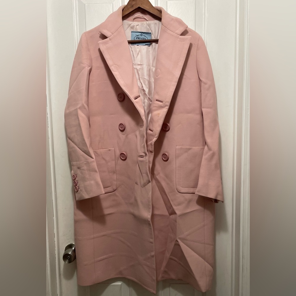 Prada Pink Double-Breasted Trench Coat